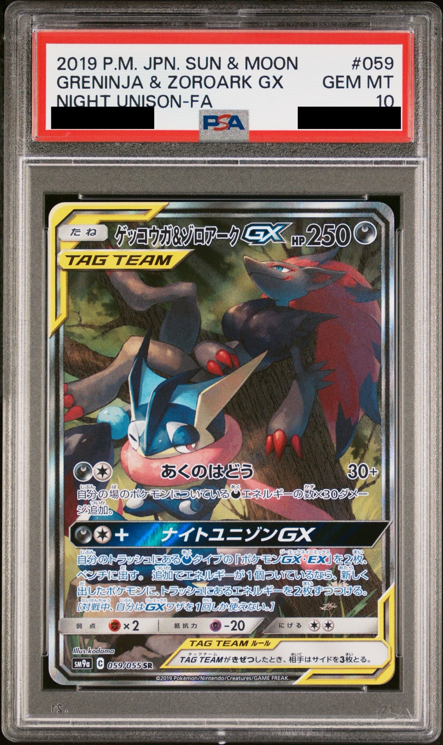 【PSA10】ゲッコウガ&ゾロアークGX(SA)【SR】{059/055}