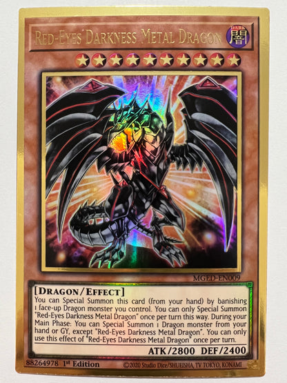 【状態 A-】☆レッドアイズダークネスメタルドラゴン “ プレミアムゴールドレア ” 英語版 (MGED-EN009)「効果/モンスター」